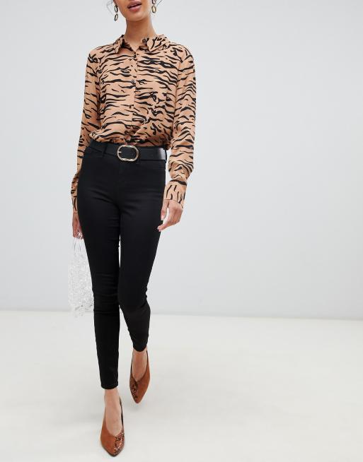 River Island – Molly – Czarne obcisłe jegginsy ze średnim stanem