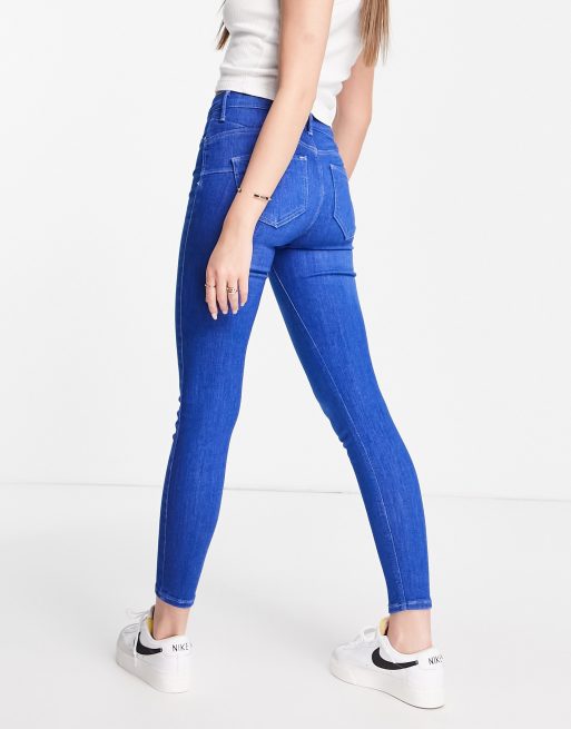 River Island Molly Figurformende Skinny Jeans in Blau mit mittelhohem Bund