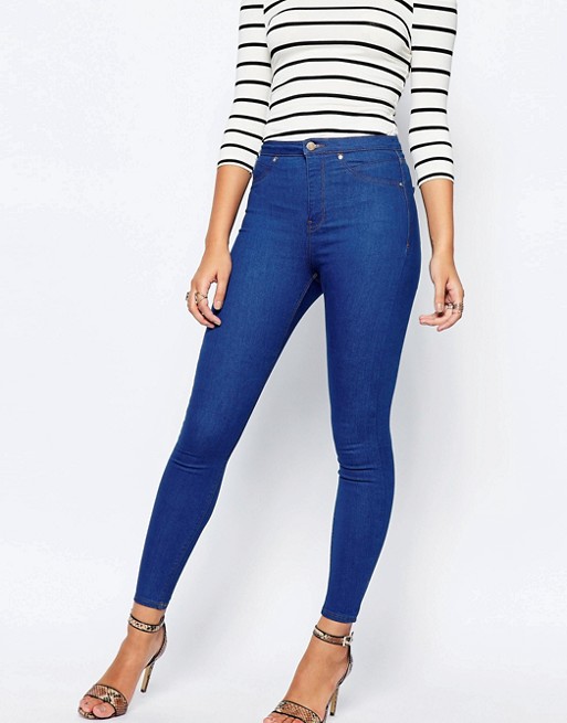 River Island | River Island Molly High Rise In Bright blue Jeans