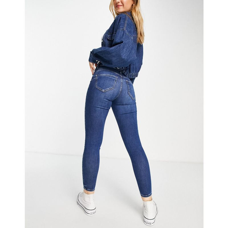 JrSNS Jeans skinny River Island - Molly - Jeans skinny a vita medio alta modellanti sui glutei blu scuro