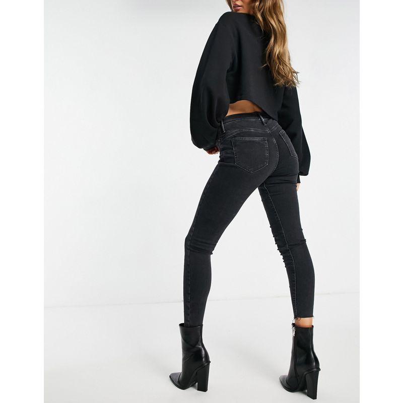 Donna Jeans skinny River Island - Molly - Jeans skinny neri a vita medio alta modellanti sui glutei
