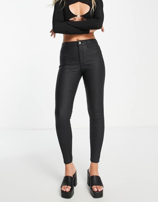 Black Coated Leggings River Island