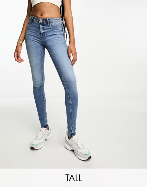 River Island Molly mid rise jeans in blue - view 1