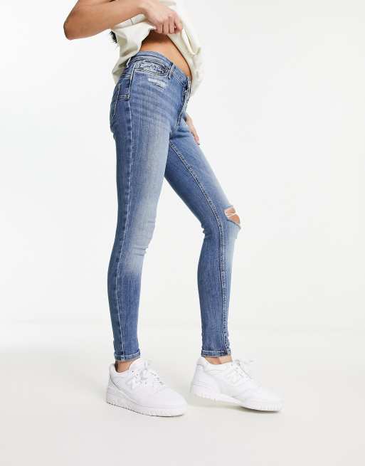 River Island Molly Mid Rise Super Skinny Fit Jeans - Blue