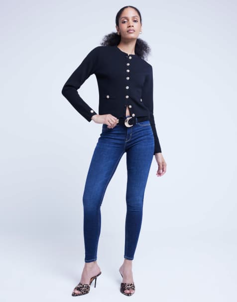 River Island Molly mid rise jeggings in denim - dark - view 1