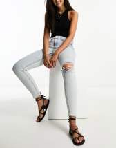 Spanx shape and lift distressed skinny jeans