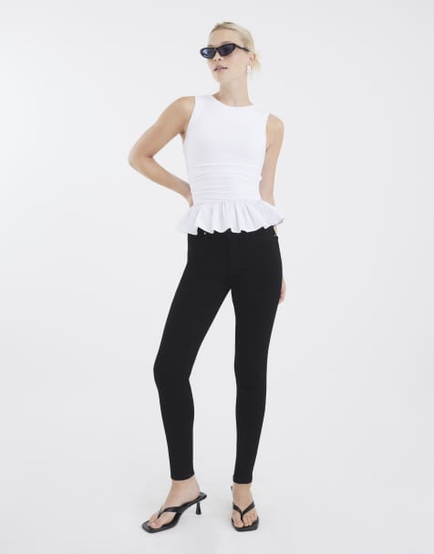 River Island Molly mid rise skinny jeans in black - view 1