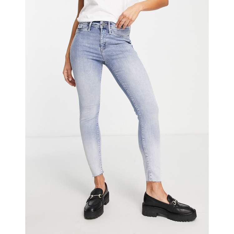 River Island Petite Molly mid rise skinny jeans in dark blue