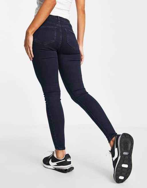 River Island Molly Mid Rise Bum Sculpt Jeggings Jeans Dark Blue UK