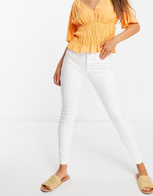River Island Faux Leather Relaxed Straight Pants In Cream-white In White