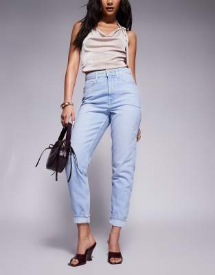 River Island - Mom-Jeans in Hellblau