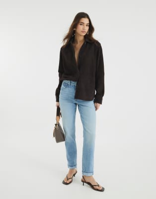 River Island - Mom-Jeans in Hellblau