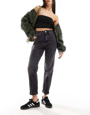 River Island - Mom-Jeans in Schwarz