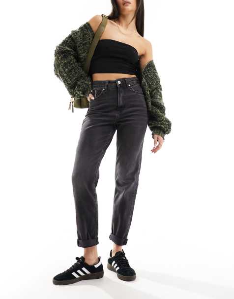 River Island - Mom jeans in zwart - view 1