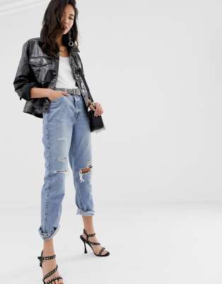 river island ripped mom jeans