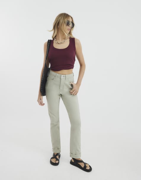 River Island Mom sculpt jeans in green - light - view 1