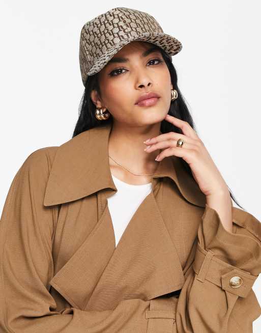 River Island monogram cap in beige