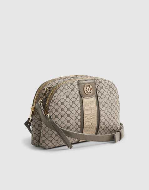 River Island Monogram crossbody bag in beige - view 1