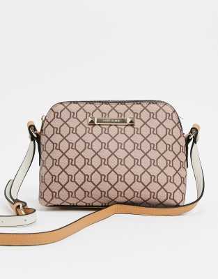 River Island monogram weekend bag in beige