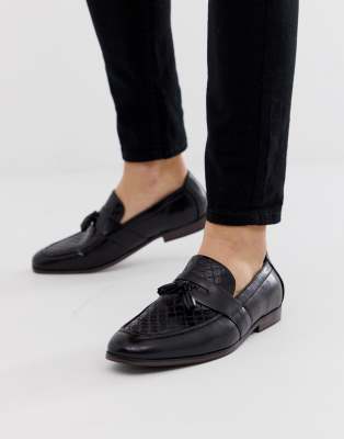 river island mens black loafers