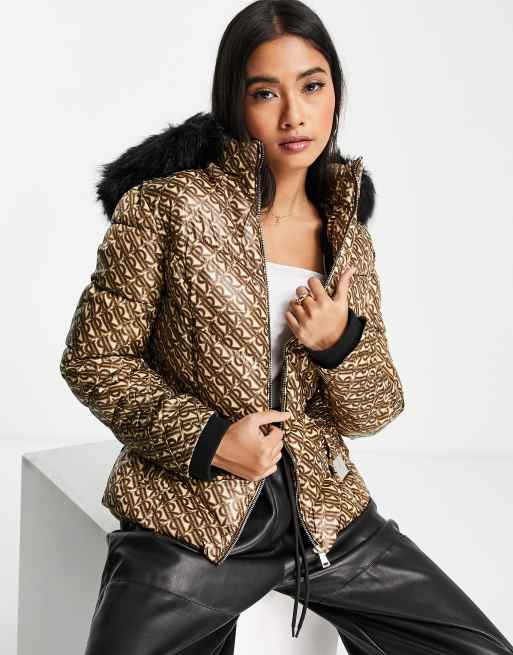 Eco fur Long Coat Monogram