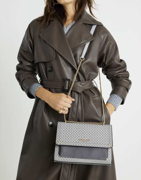 River Island Monogram pocket front shoulder bag in grey - view 1