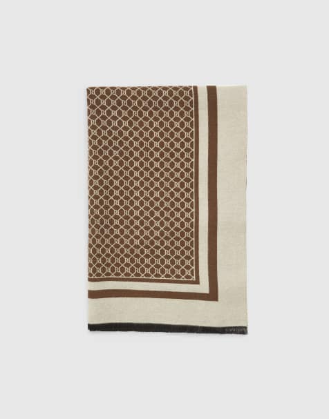 River Island Monogram print scarf in brown - light - view 1