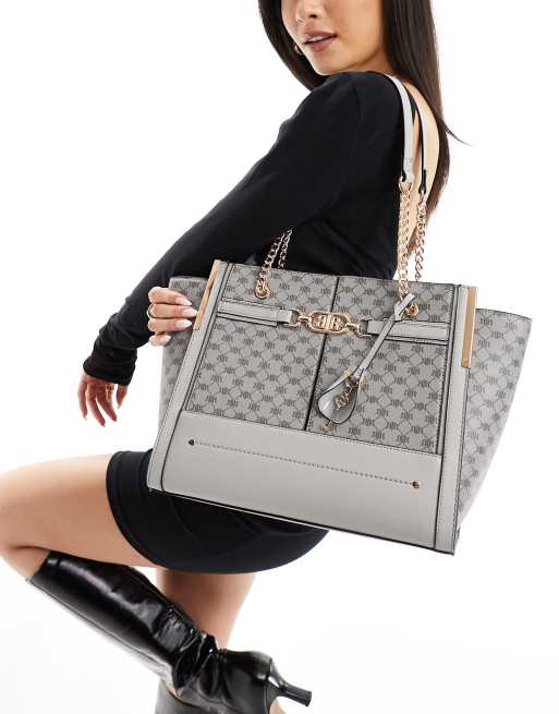 River island best sale monogram bag grey