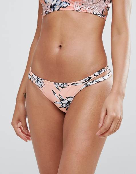 River Island – Mönstrad bikiniunderdel med låg skärning och remsida - view 1