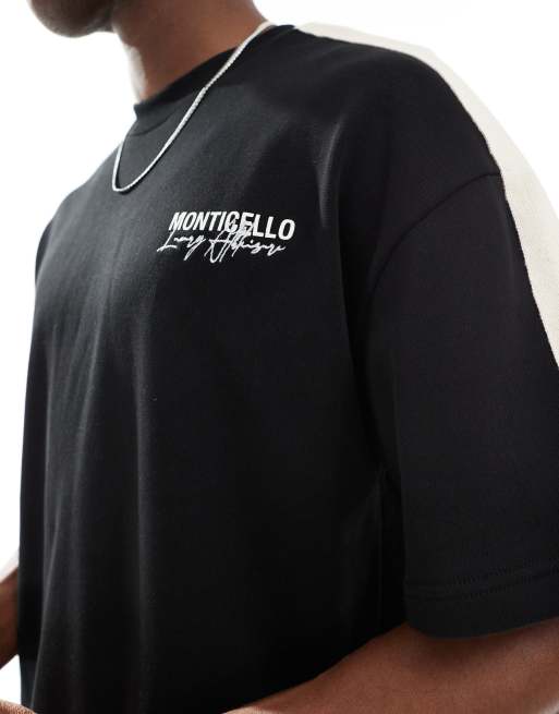 River Island Monticello oversized t-shirt in black (part of a set), 4 of 4