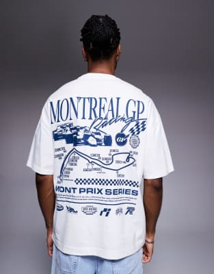 River Island Montreal Grand Prix Printed T-shirt In White