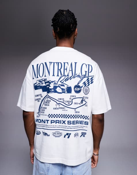 River Island Montreal grand prix printed T-shirt in white - view 1