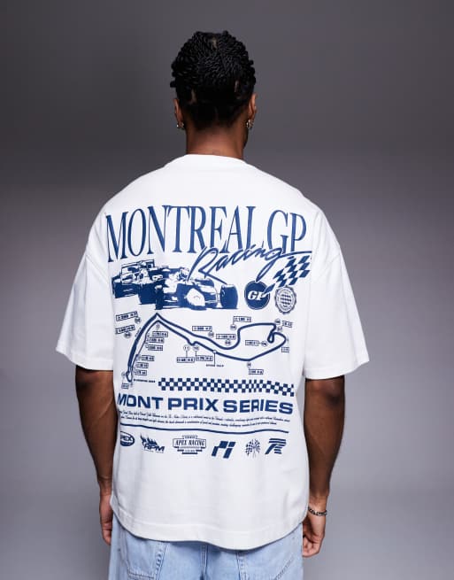 River Island Montreal grand prix printed t-shirt in white