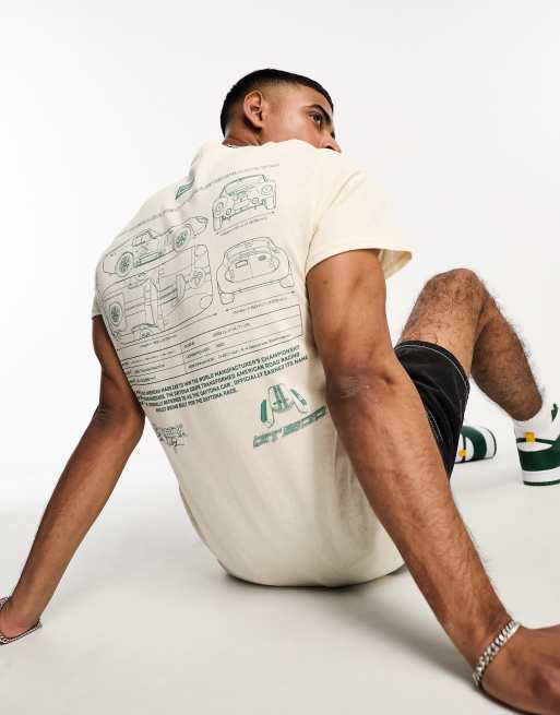 River Island motorcross t-shirt in ecru