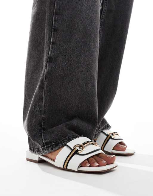 River Island - Muiltjes met trens in zwart en wit