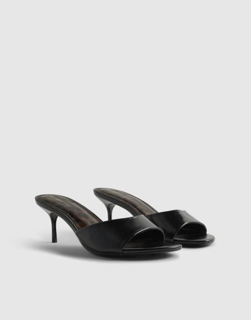 River Island Mule heeled sandals in black, 2 of 4