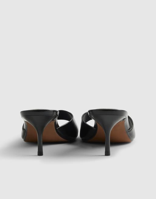 River Island Mule heeled sandals in black, 4 of 4