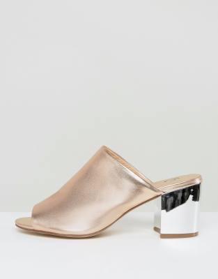 river island gold mules