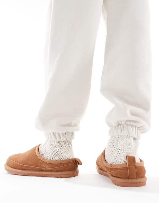 River Island – Mules-Hausschuhe aus Wildlederimitat in Kastanienbraun, 2 von 4