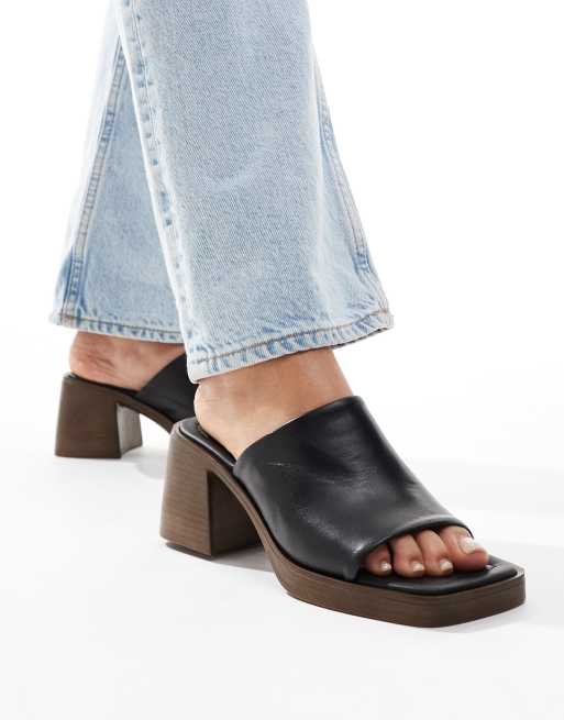 Black platform mules on sale