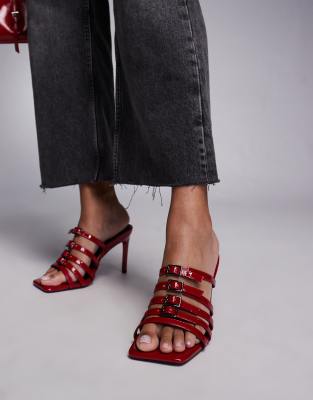  multi buckle mule heel 