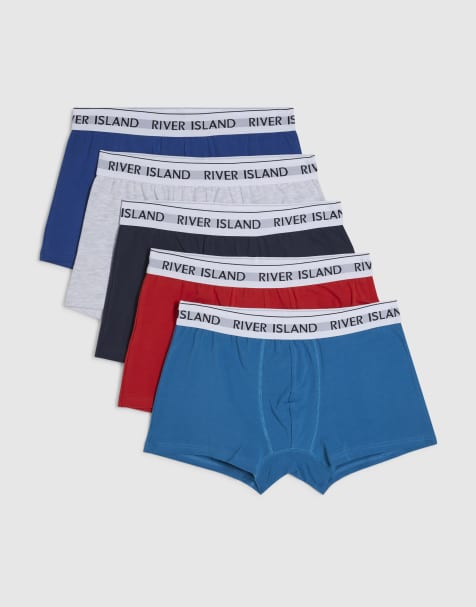 River Island Multi colour pack of 5 trunks in red - view 1
