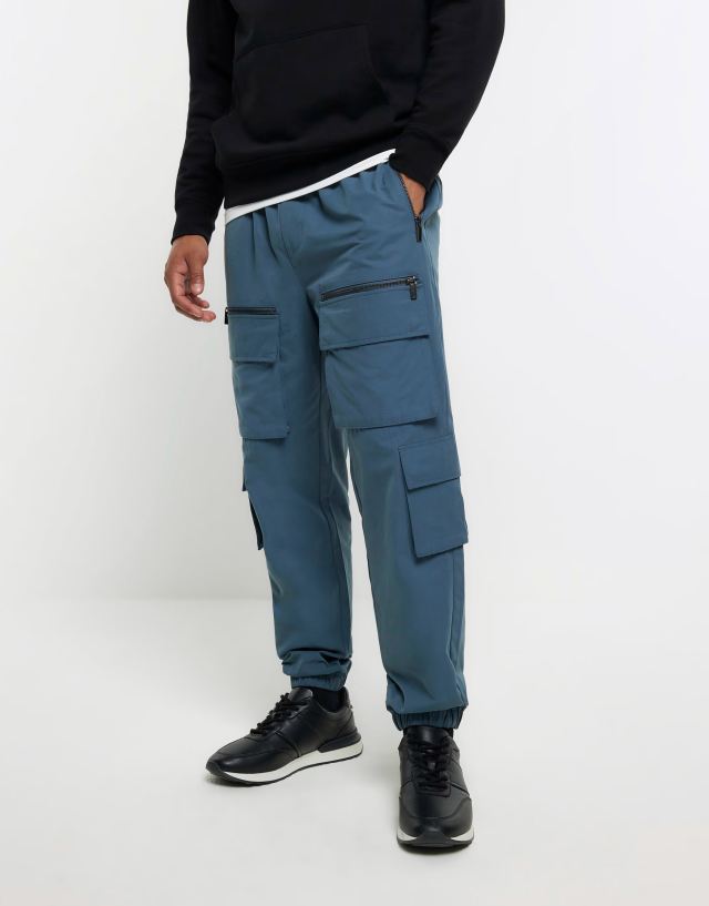 River Island - multi pocket cargo in blue