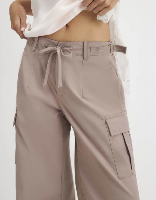 River Island Multi pocket utility cargo trousers in beige , 2 of 4
