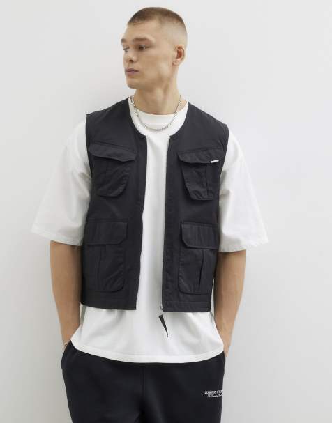River Island Multi utility pockets gilet in black - view 1