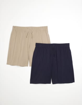 River Island Multicoloured regular fit pack of 2 shorts in navy - view 1