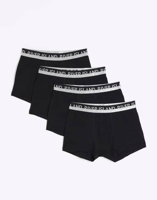 River Island Multipack of 4 ri trunks in black