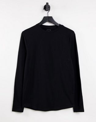 River Island muscle crew neck long sleeve t-shirt in black