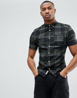 River Island Muscle Fit Check Shirt In 