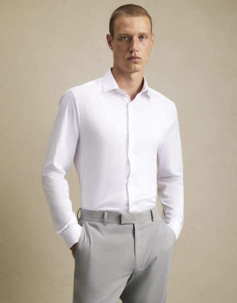 River Island Muscle fit comfort stretch shirt in white - view 1